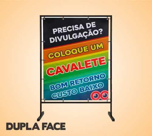 Baner dupla face + Cavalete de metalon